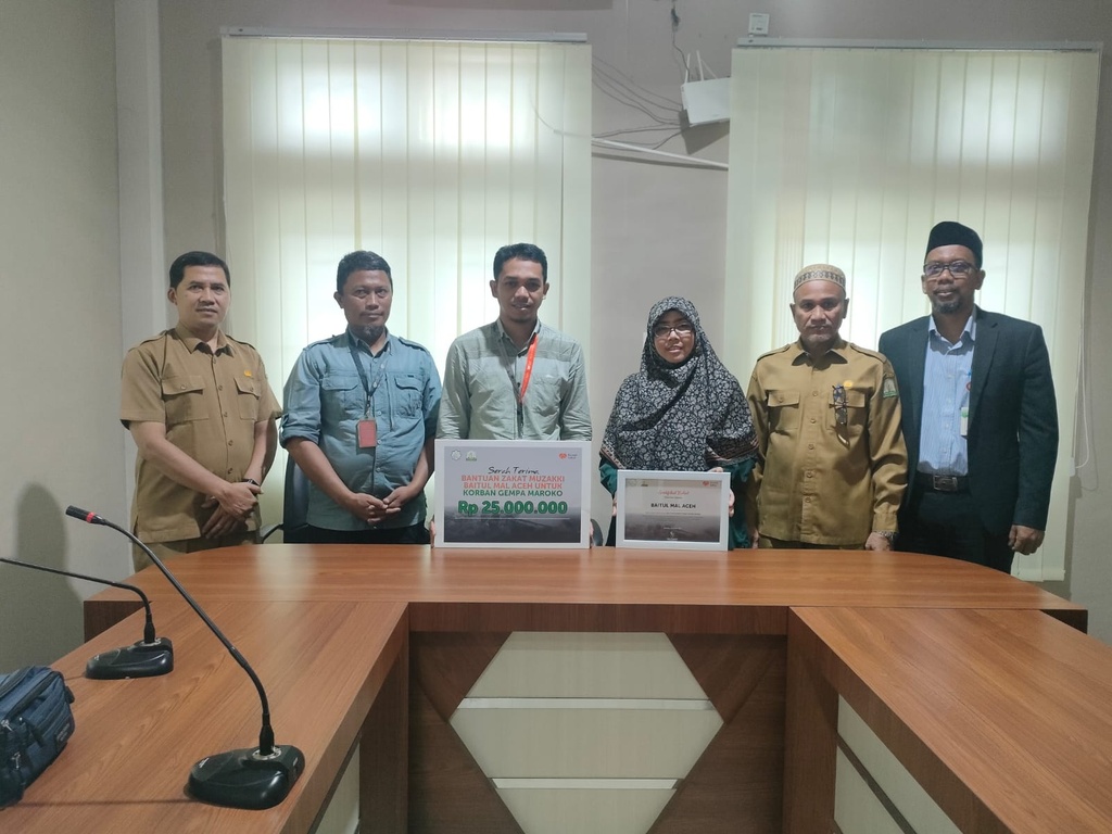 Baitul Mal Aceh Serahkan Bantuan Rp150 juta untuk Palestina dan Maroko