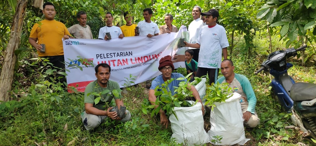 PT. PERTAMINA FUEL TERMINAL SABANG DAN RUMAH ZAKAT MELAKUKAN PENGHIJUAN HUTAN LINDUNG DENGAN PENANAMAN 1,350 BIBT POHON