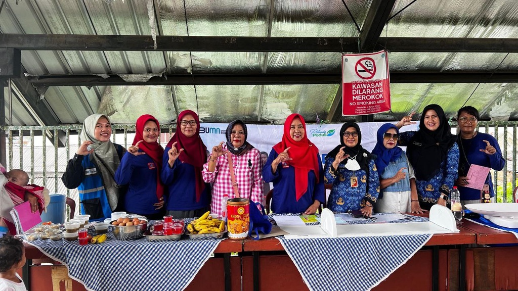 SAMBUT HARI POSYANDU NASIONAL, PT PELINDO BERSAMA RUMAH ZAKAT DAN PUSKESMAS KECAMATAN CILINCING ADAKAN POSYANDU BALITA