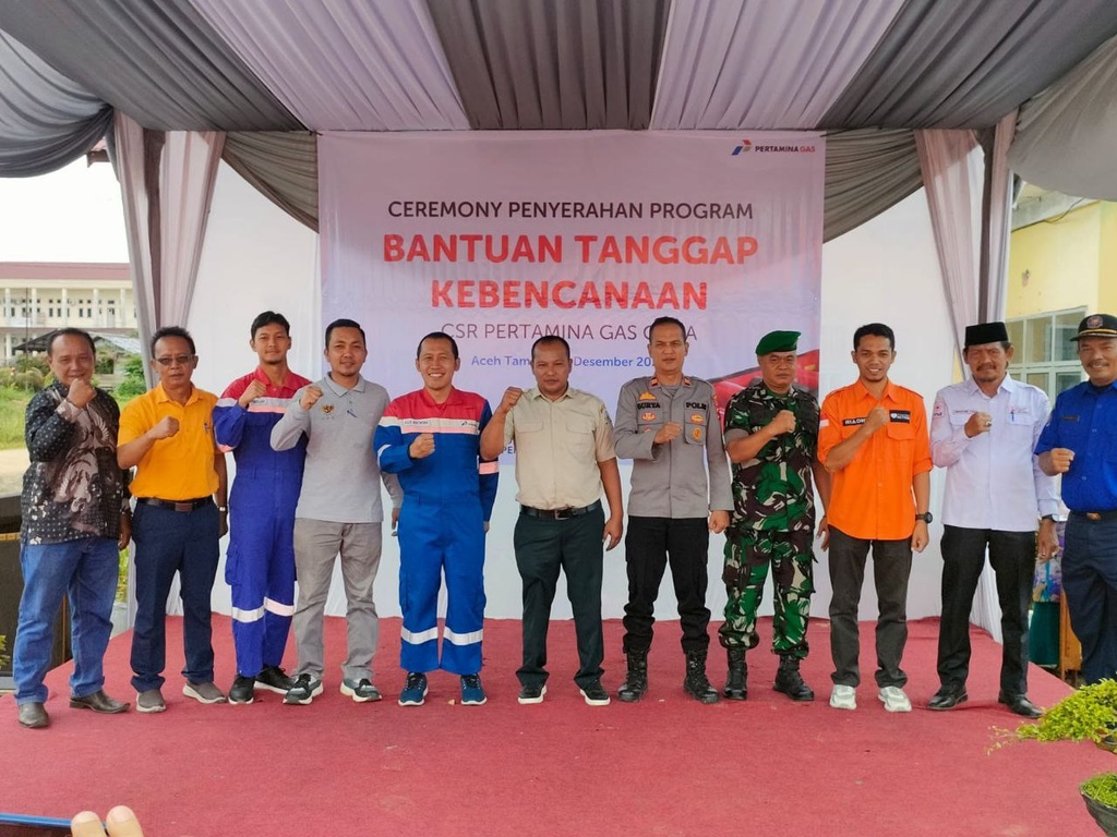 DUKUNG BPBD, PERTAGAS SALURKAN  BANTUAN PERALATAN TANGGAP BENCANA