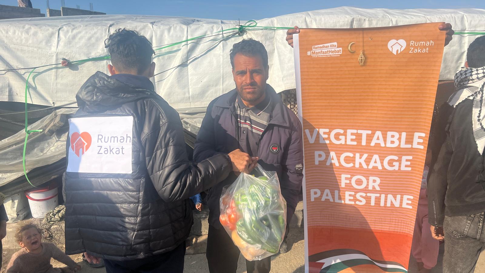 Rumah Zakat Salurkan 200 Paket Sayuran untuk Warga Gaza, Palestina