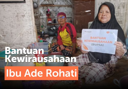 Pemberian Bantuan Kewirausahaan Kepada Ibu Ade Rohati yang Membiayai Dua anaknya Sendirian