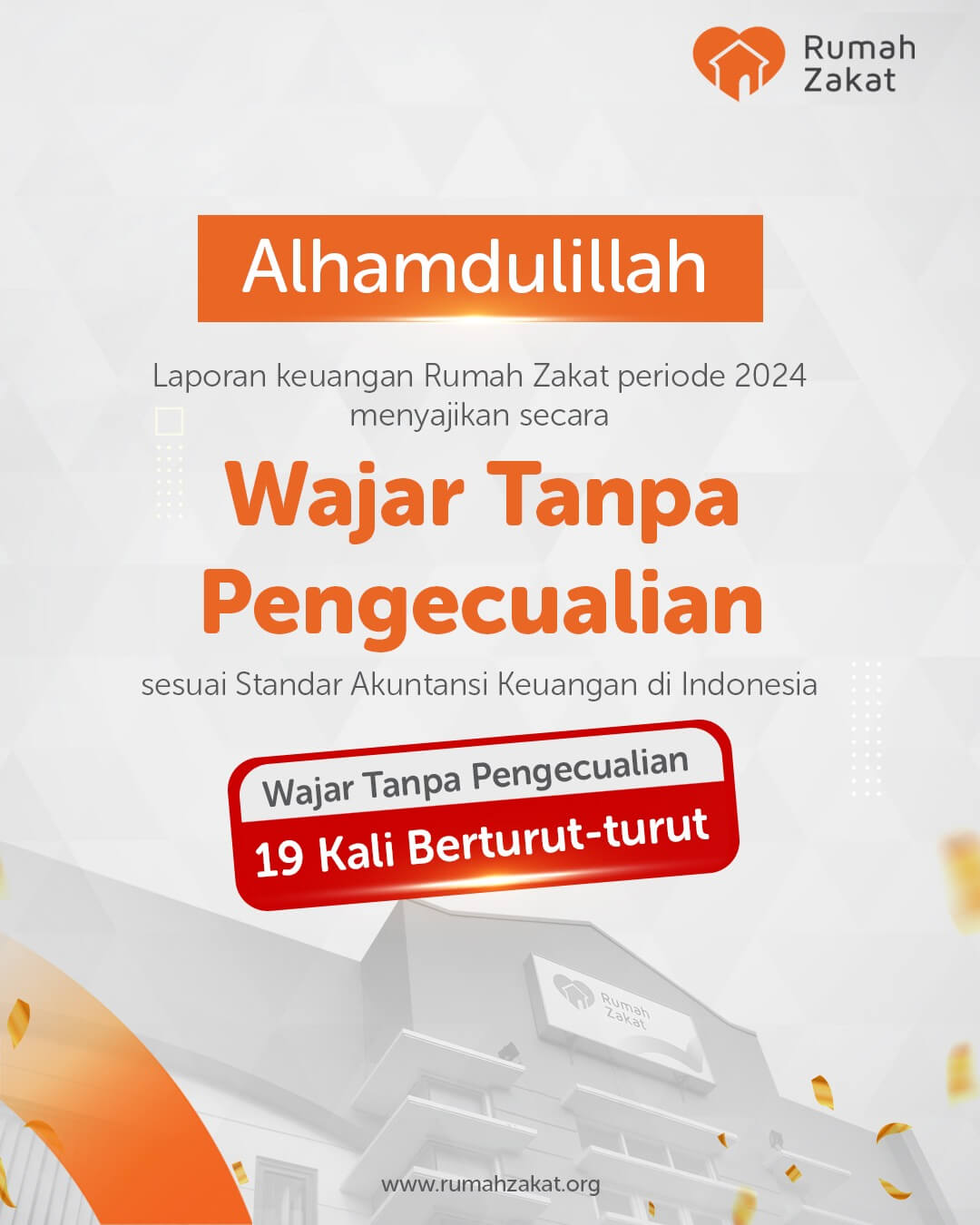 Rumah Zakat Raih Opini Wajar Tanpa Pengecualian (WTP) untuk ke-19 Kali Berturut-turut
