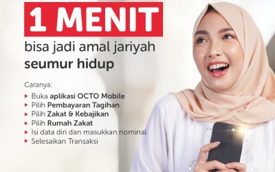 Hanya 1 Menit berdonasi di Rumah Zakat dengan Octo Mobile