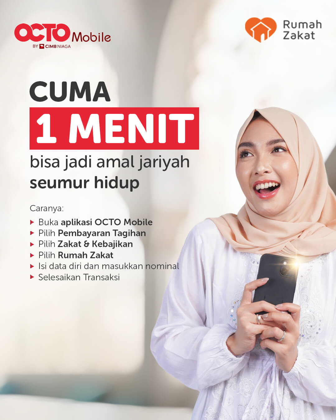 Poster OCTO Mobile – Cuma 1 Menit
