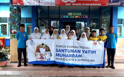 Zurich Syariah Bersama Rumah Zakat Salurkan Santunan Yatim Dhuafa ke 3 Sekolah di Balikpapan