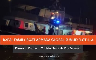 Kapal Family Boat Armada Global Sumud Flotilla Diserang Drone di Tunisia, Seluruh Kru Selamat