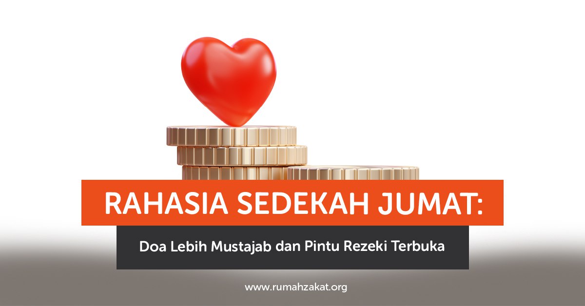 Ilustrasi sedekah Jumat, tangan memberi donasi ke kotak amal dengan latar masjid