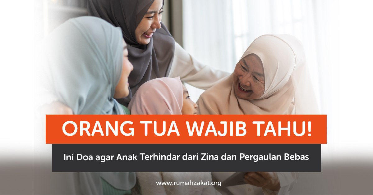 “Seorang ibu menengadahkan tangan berdoa di dekat anak kecil yang sedang membaca Al-Qur’an, menggambarkan doa agar anak terhindar dari zina dan pergaulan bebas