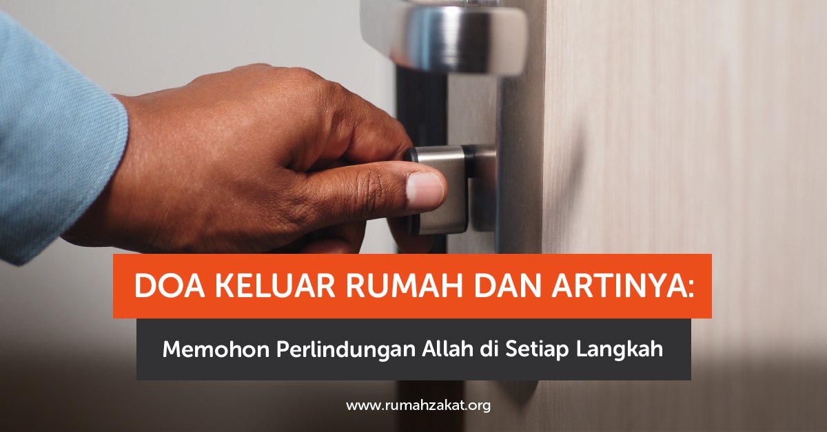 Ilustrasi seorang Muslim membaca doa keluar rumah sebelum berangkat bekerja dengan penuh keyakinan dan tawakal.