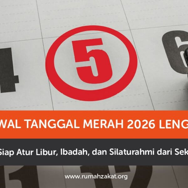 Kalender 2026 dengan penanda tanggal merah nasional di setiap bulan.