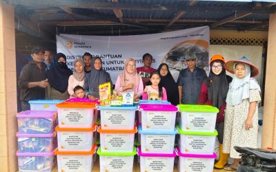 Yayasan Masjid Nusantara bersama Rumah Zakat Salurkan Bantuan untuk Korban Banjir di Desa Salare Aia