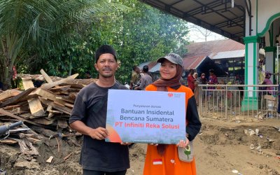 PT Infiniti Reka Solusi Bersama Rumah Zakat Dirikan Dapur Umum untuk Warga Terdampak Banjir Bandang di Pidie Jaya