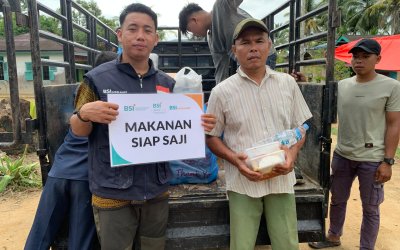 BSI Maslahat Bersama Rumah Zakat Salurkan Bantuan Banjir Tapanuli Tengah, Tutup Dapur Umum Tahap Kedua