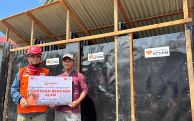 Bantuan MCK Sementara ShopeePay Bersama Rumah Zakat untuk Penyintas Banjir Pidie Jaya