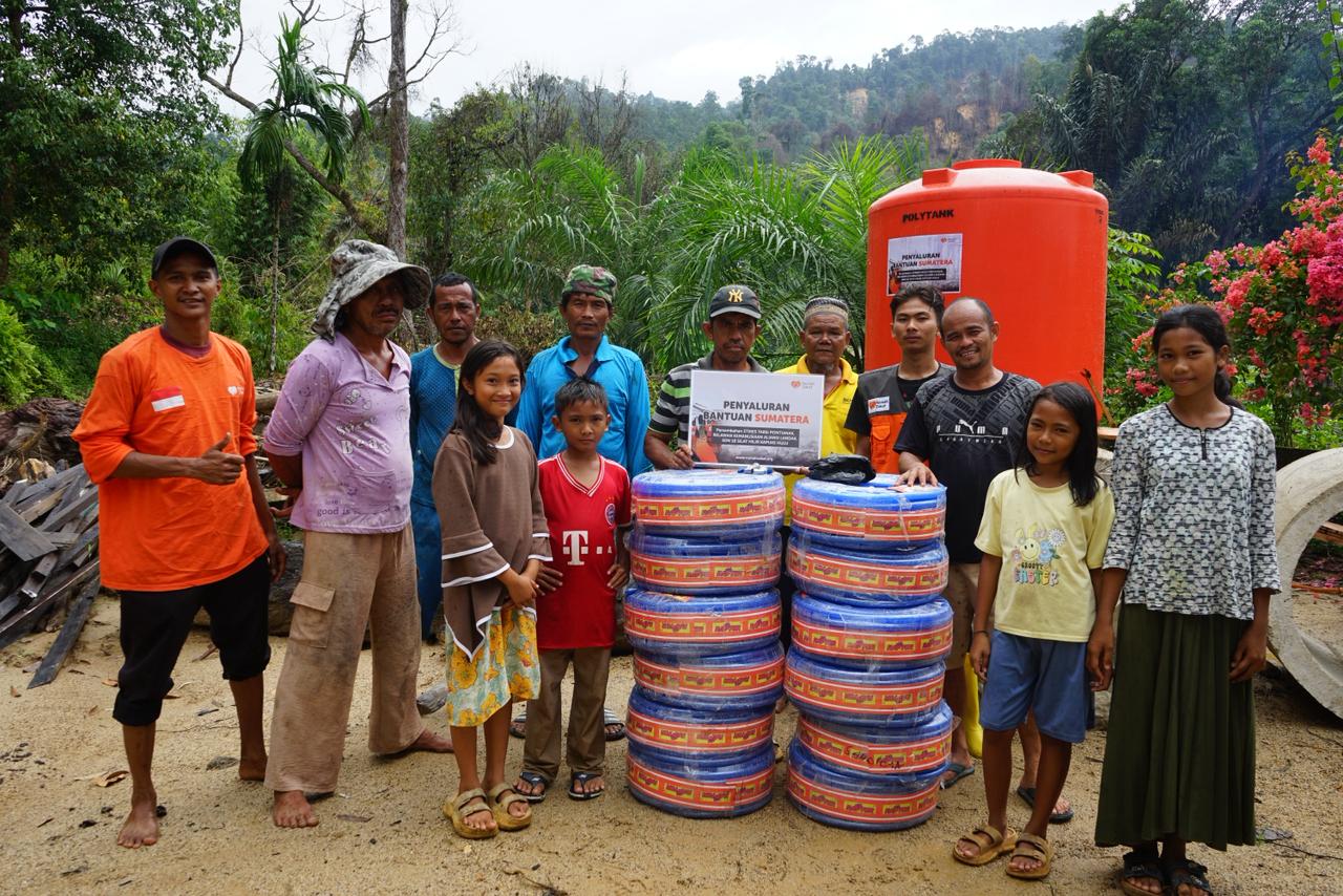 sarana air bersih pasca banjir dan longsor Tapanuli Tengah