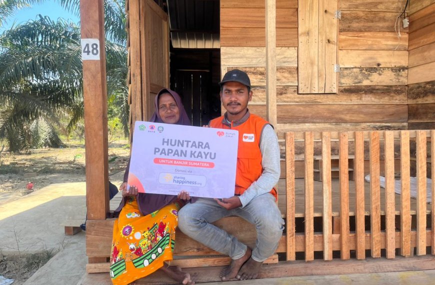 Sharing Happiness & Rumah Zakat Bangun Huntara di Aceh Utara