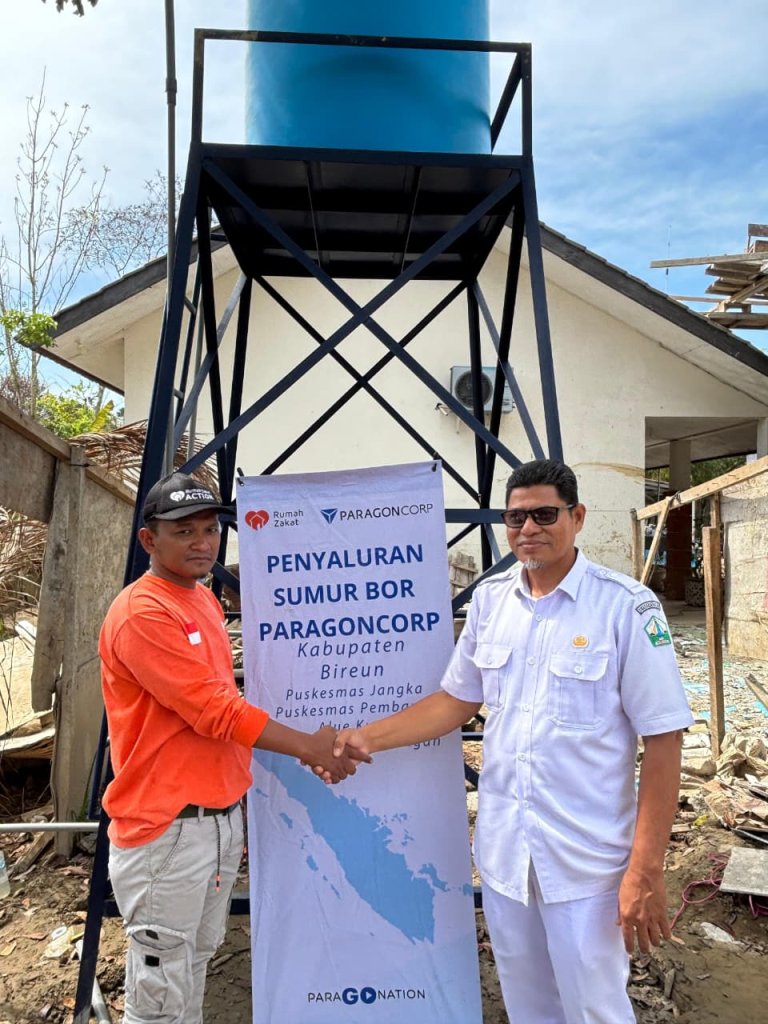 ParagonCorp dan Rumah Zakat Resmikan Sumur Bor di Puskesmas Peusangan, Bireuen
