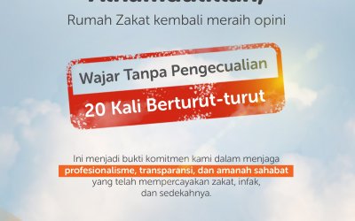 Rumah Zakat Kembali Raih Opini Wajar Tanpa Pengecualian
