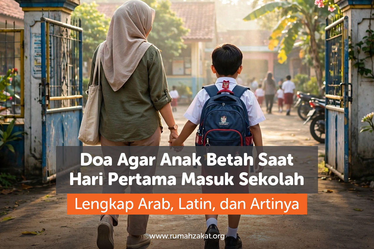 Anak Sekolah Ilustrasi anak sekolah diantar orangtuanya