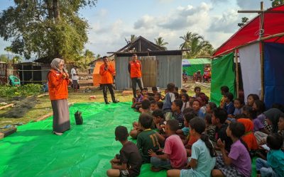 BEM Politeknik Pariwisata Bersama Rumah Zakat Berikan Dukungan Psikososial bagi Anak Penyintas Gempa NTT